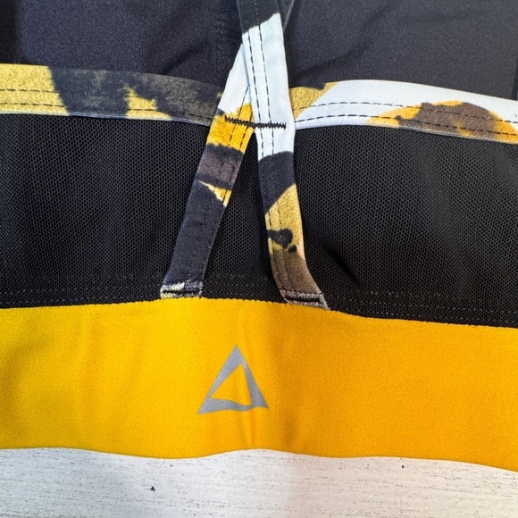 Prismsport Strappy Yellow Leaf Sports Bra Mesh NWT Small - Picture 5 of 8